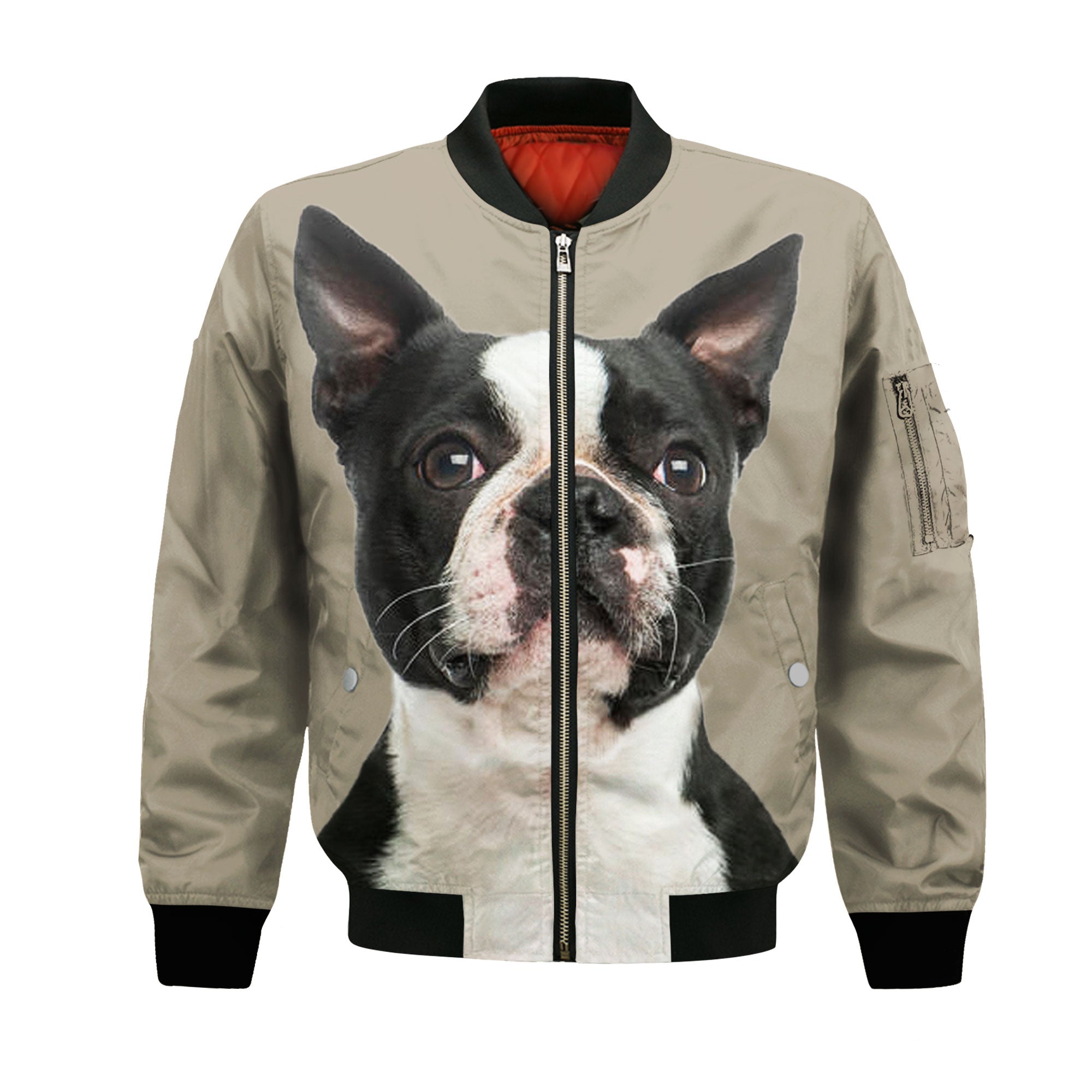 Boston Terrier - Unisex 3D Graphic Bomber Jacket