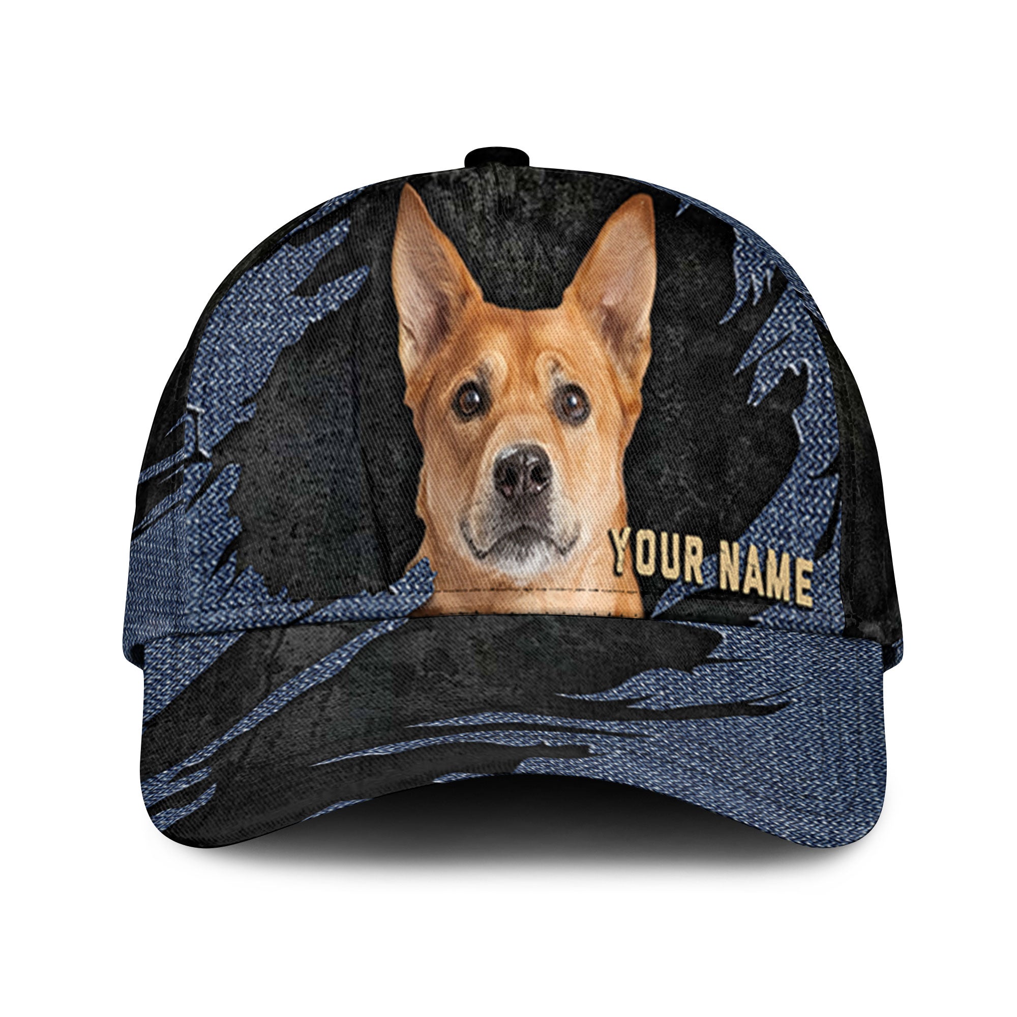 Carolina Dog - Jean Background Custom Name Cap