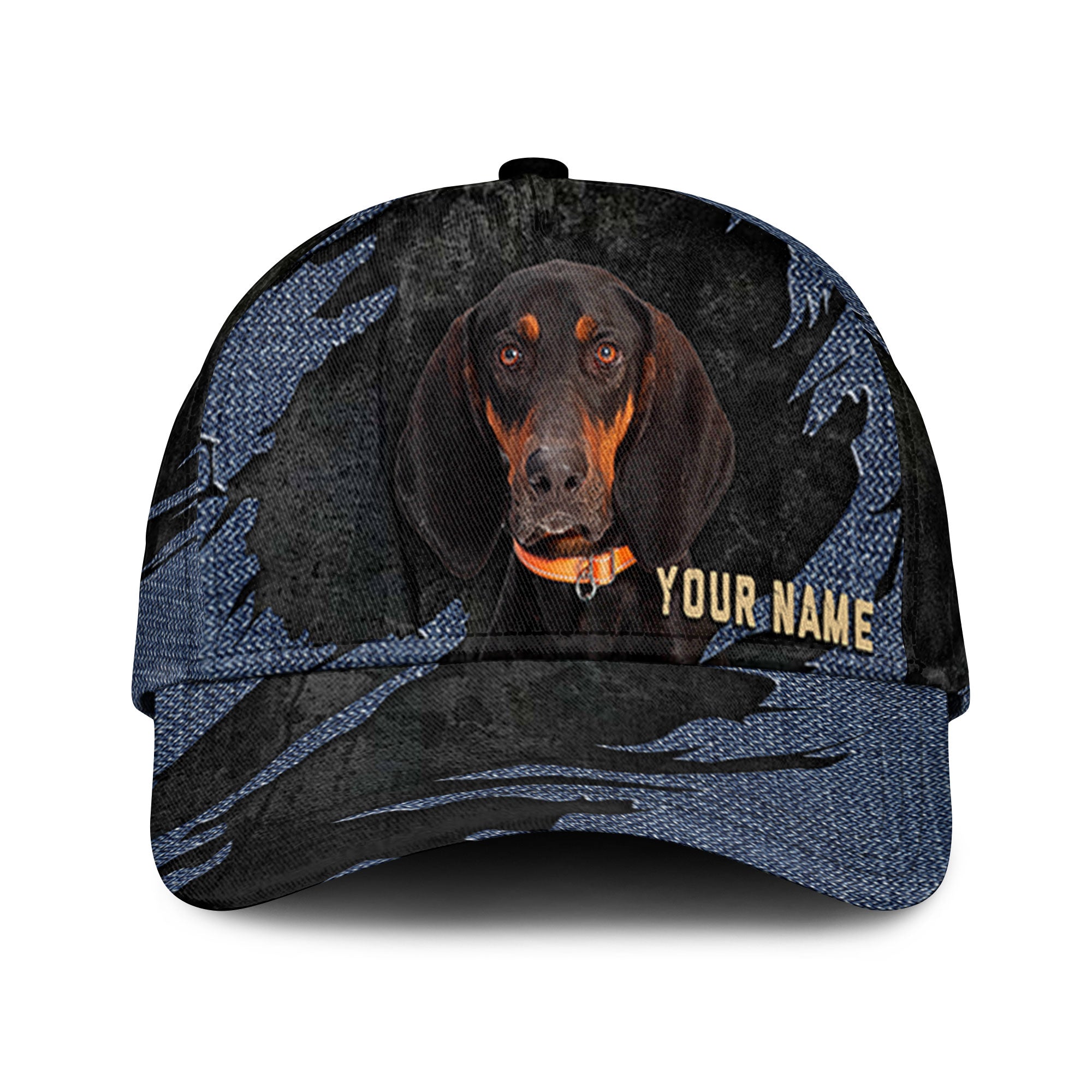 Coonhound - Jean Background Custom Name Cap