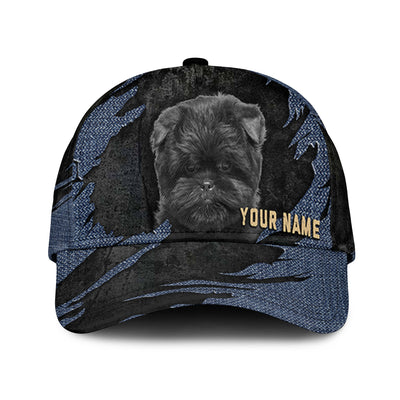 Affenpinscher - Jean Background Custom Name Cap