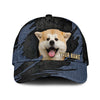 Akita Inu - Jean Background Custom Name Cap