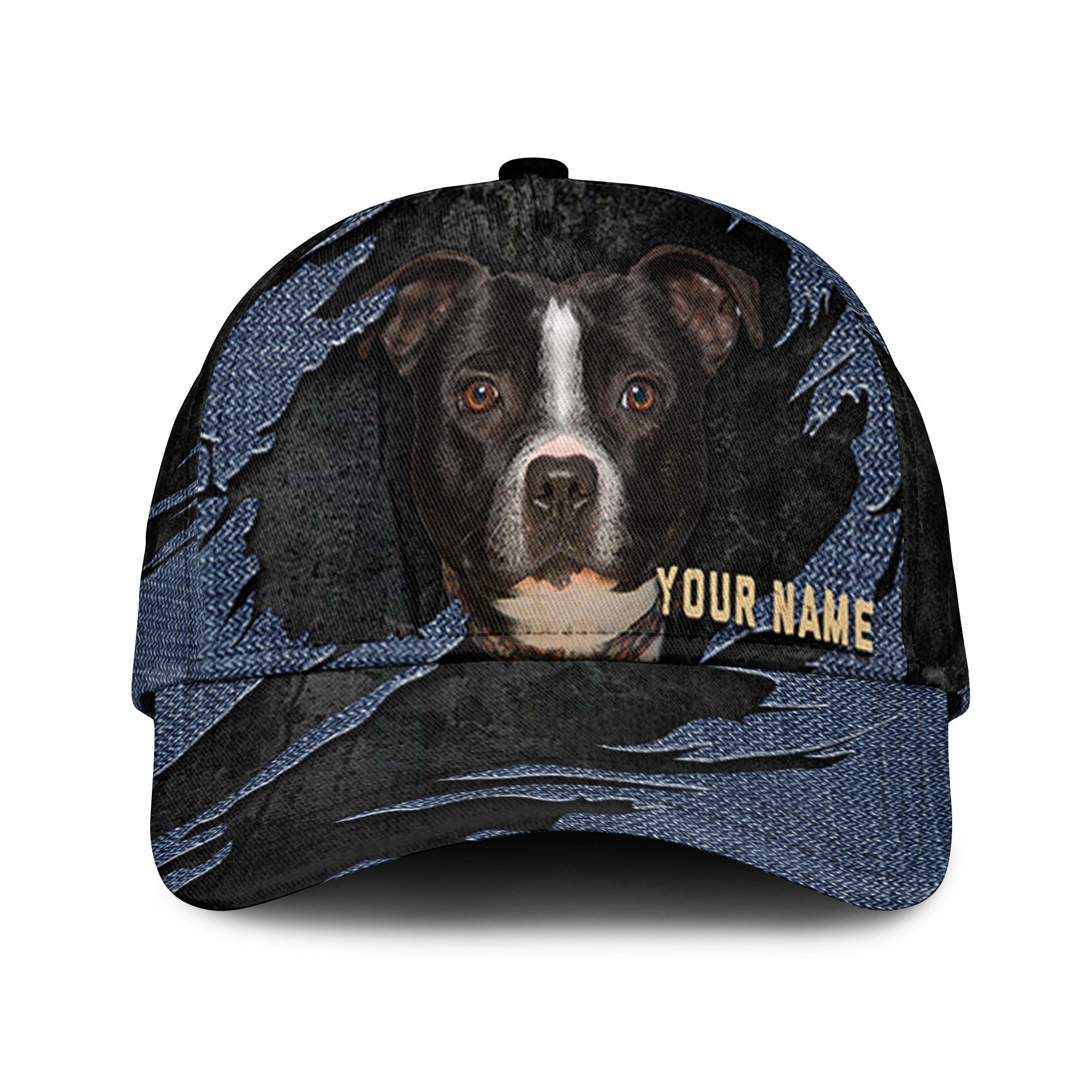 Australian Cattle Dog - Jean Background Custom Name Cap