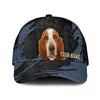 Basset Hound - Jean Background Custom Name Cap