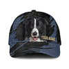 Border Collie - Jean Background Custom Name Cap