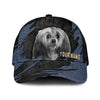 Chinese Crested - Jean Background Custom Name Cap