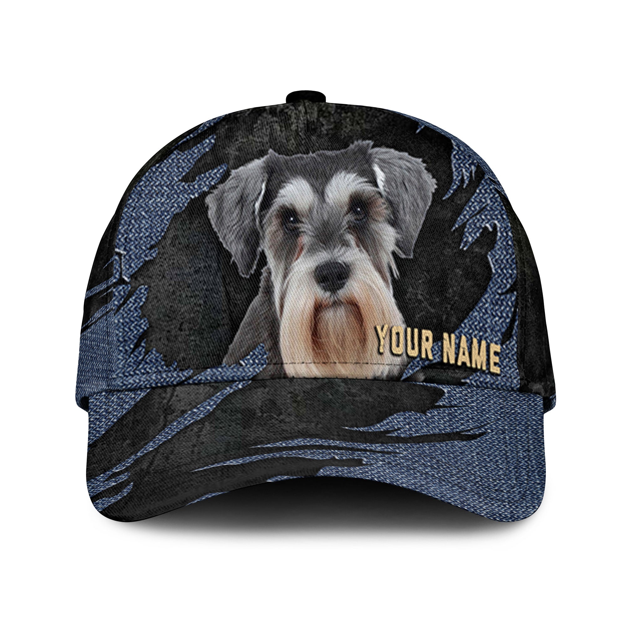 Miniature Schnauzer - Jean Background Custom Name Cap