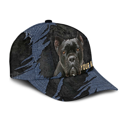 Cane Corso - Jean Background Custom Name Cap