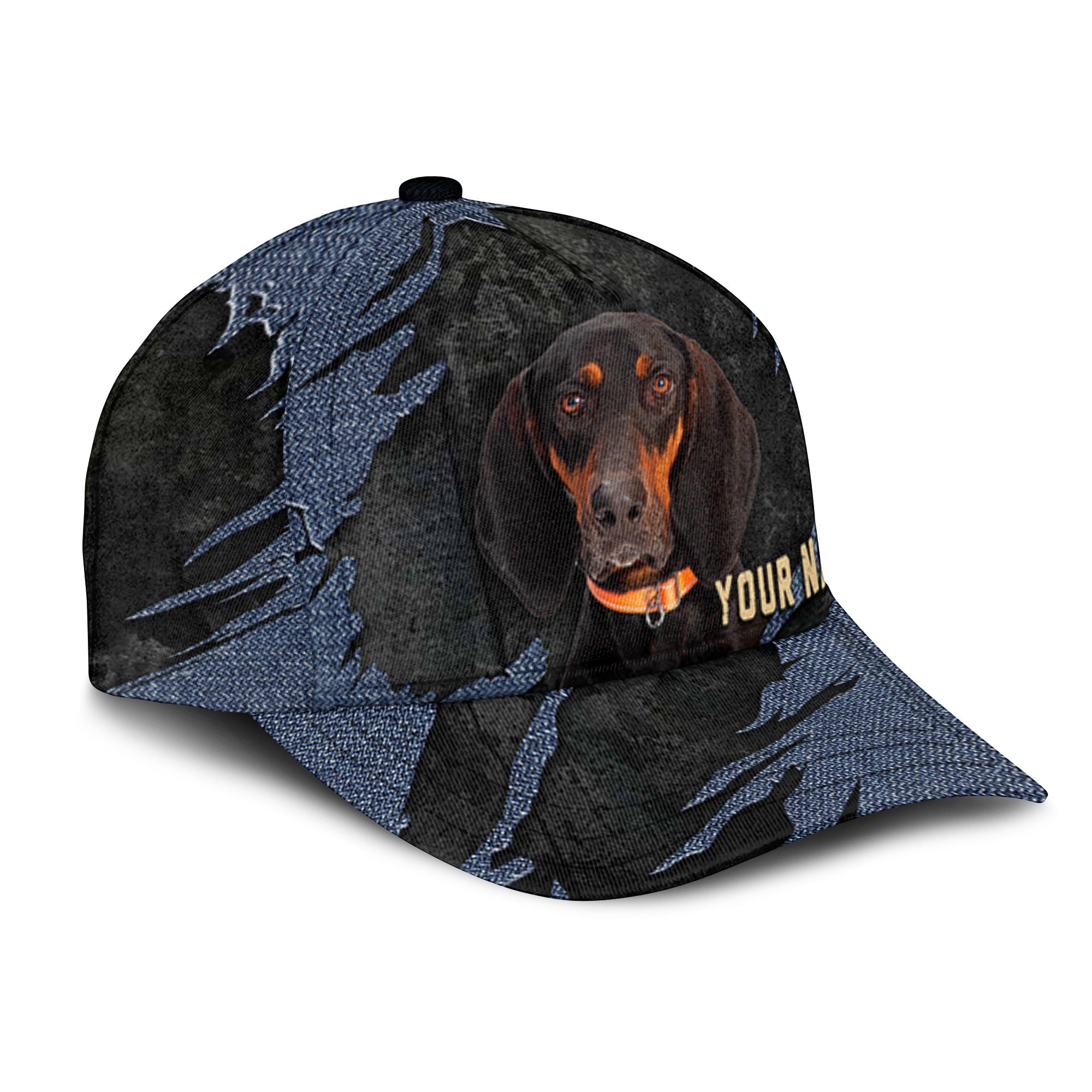 Coonhound - Jean Background Custom Name Cap
