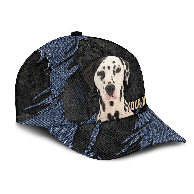 Dalmatian - Jean Background Custom Name Cap