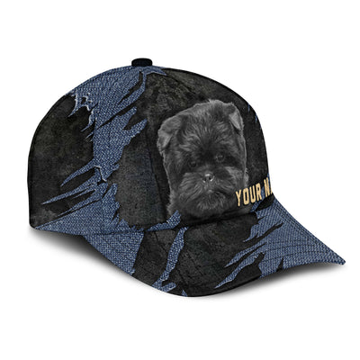 Affenpinscher - Jean Background Custom Name Cap