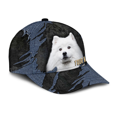 American Eskimo - Jean Background Custom Name Cap