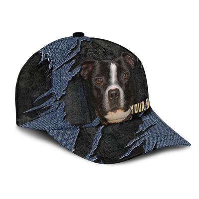 Australian Cattle Dog - Jean Background Custom Name Cap