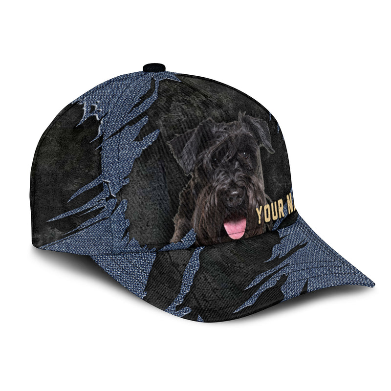 Kerry Blue Terrier - Jean Background Custom Name Cap