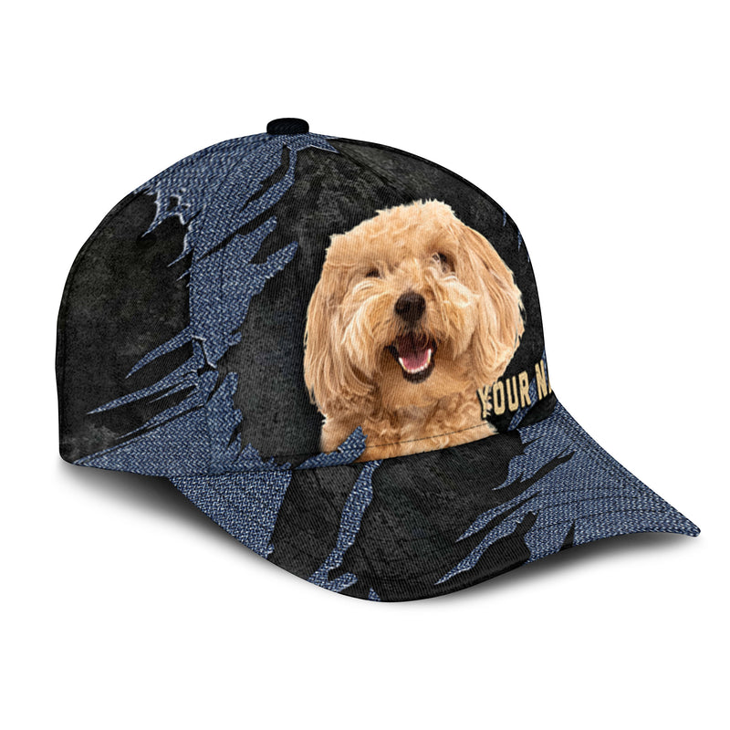 Maltipoo - Jean Background Custom Name Cap