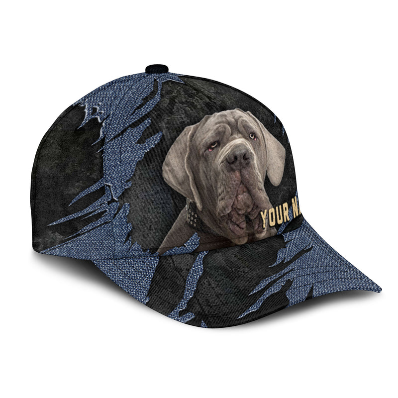 Neapolitan Mastiff - Jean Background Custom Name Cap