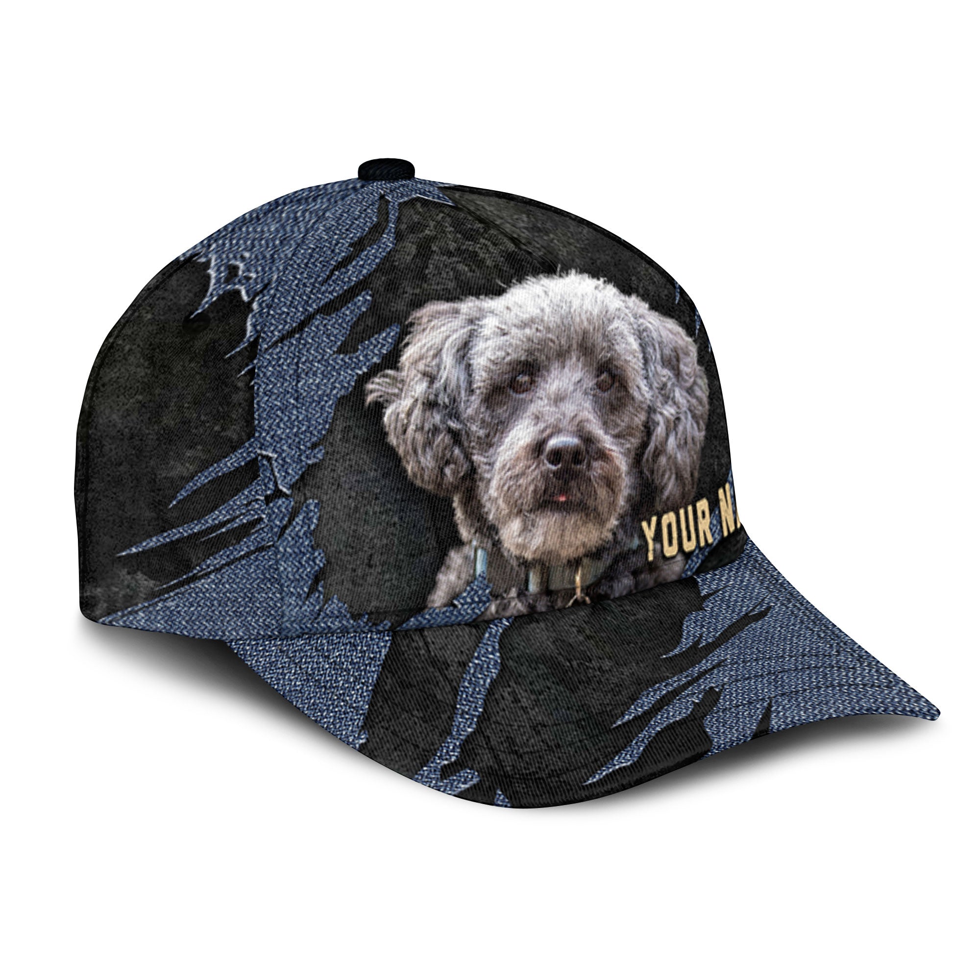Schnoodle - Jean Background Custom Name Cap