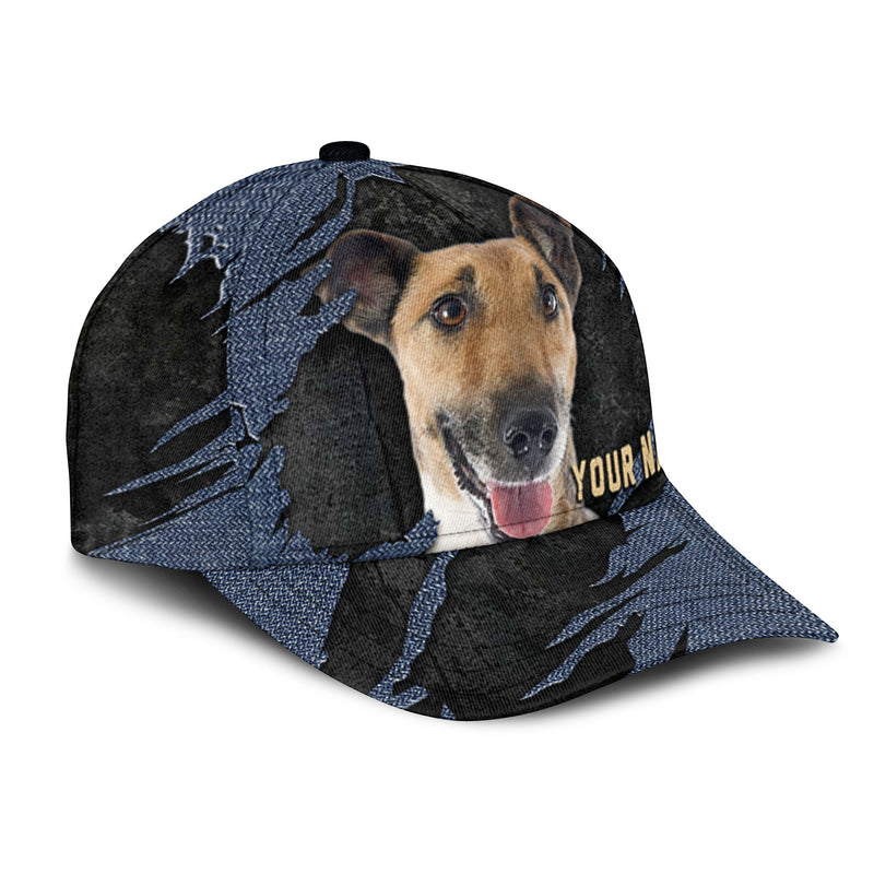 Smooth Fox Terrier - Jean Background Custom Name Cap