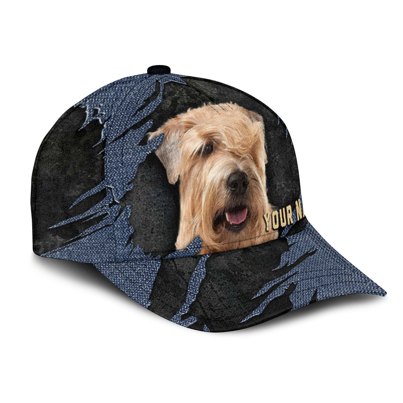 Soft-coated Wheaten Terrier - Jean Background Custom Name Cap