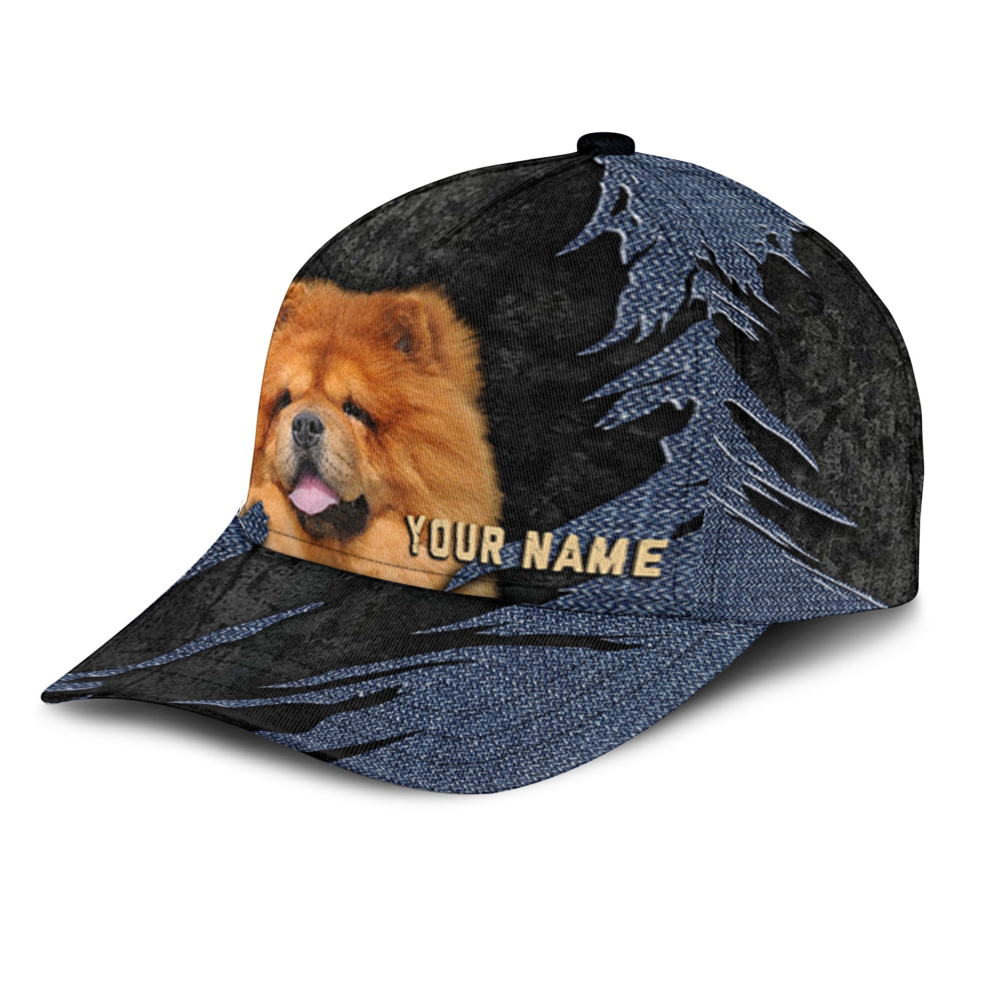 Chow Chow - Jean Background Custom Name Cap