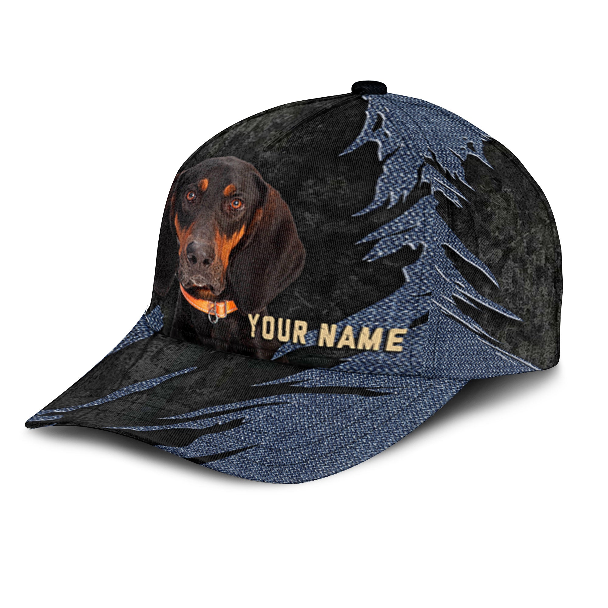 Coonhound - Jean Background Custom Name Cap