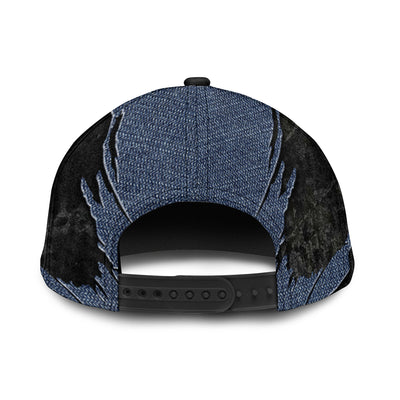 Boston Terrier - Jean Background Custom Name Cap