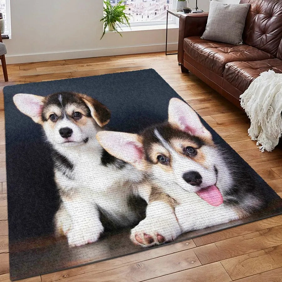 Pembroke Welsh Corgi 3 Area Rug