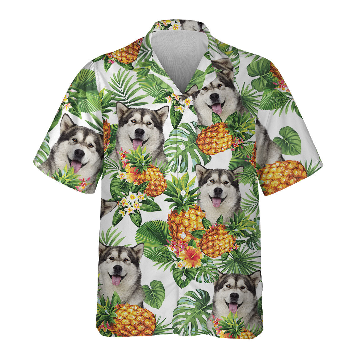 Alaskan Malamute - Tropical Pattern Hawaiian Shirt