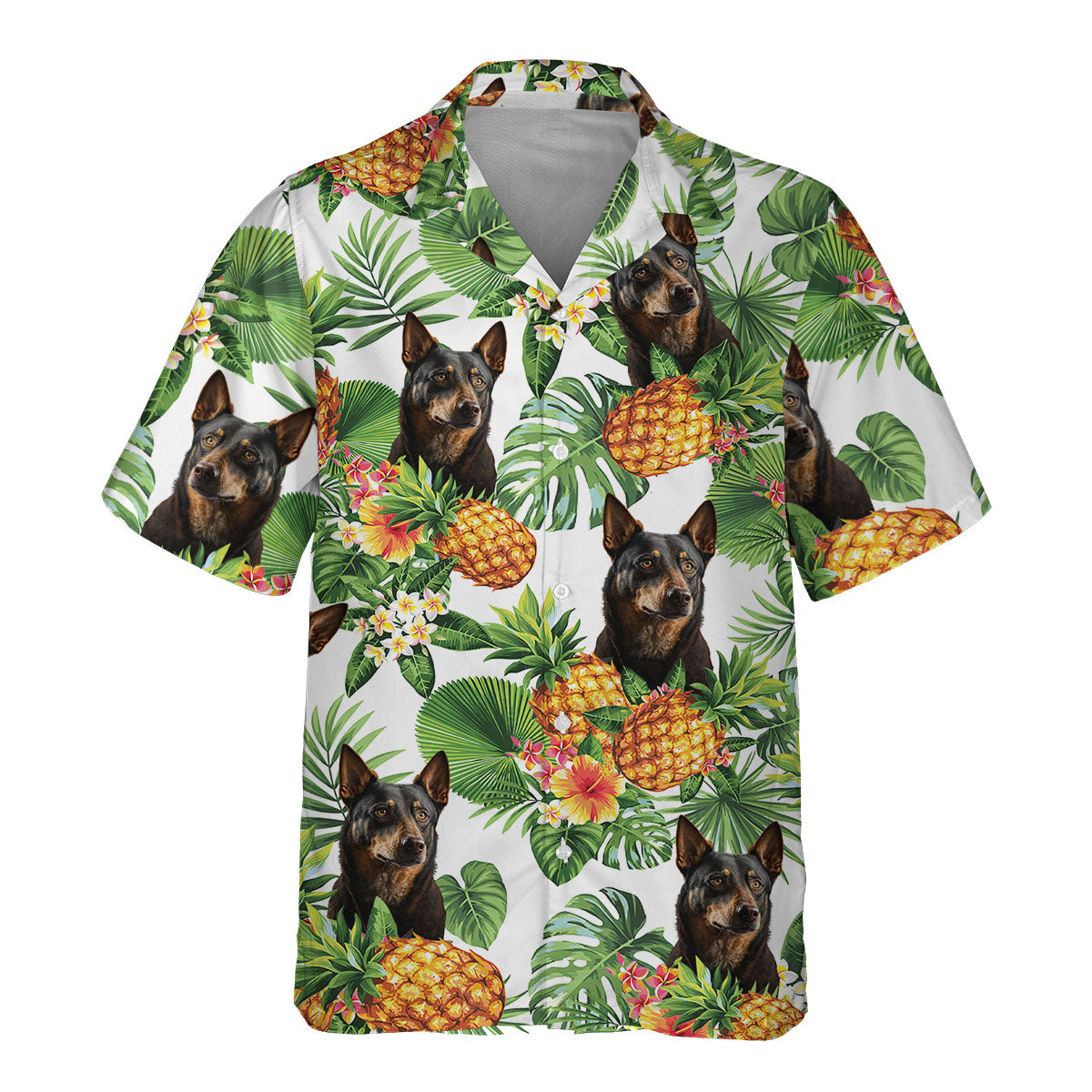 Australian Kelpie 1 AI - Tropical Pattern Hawaiian Shirt