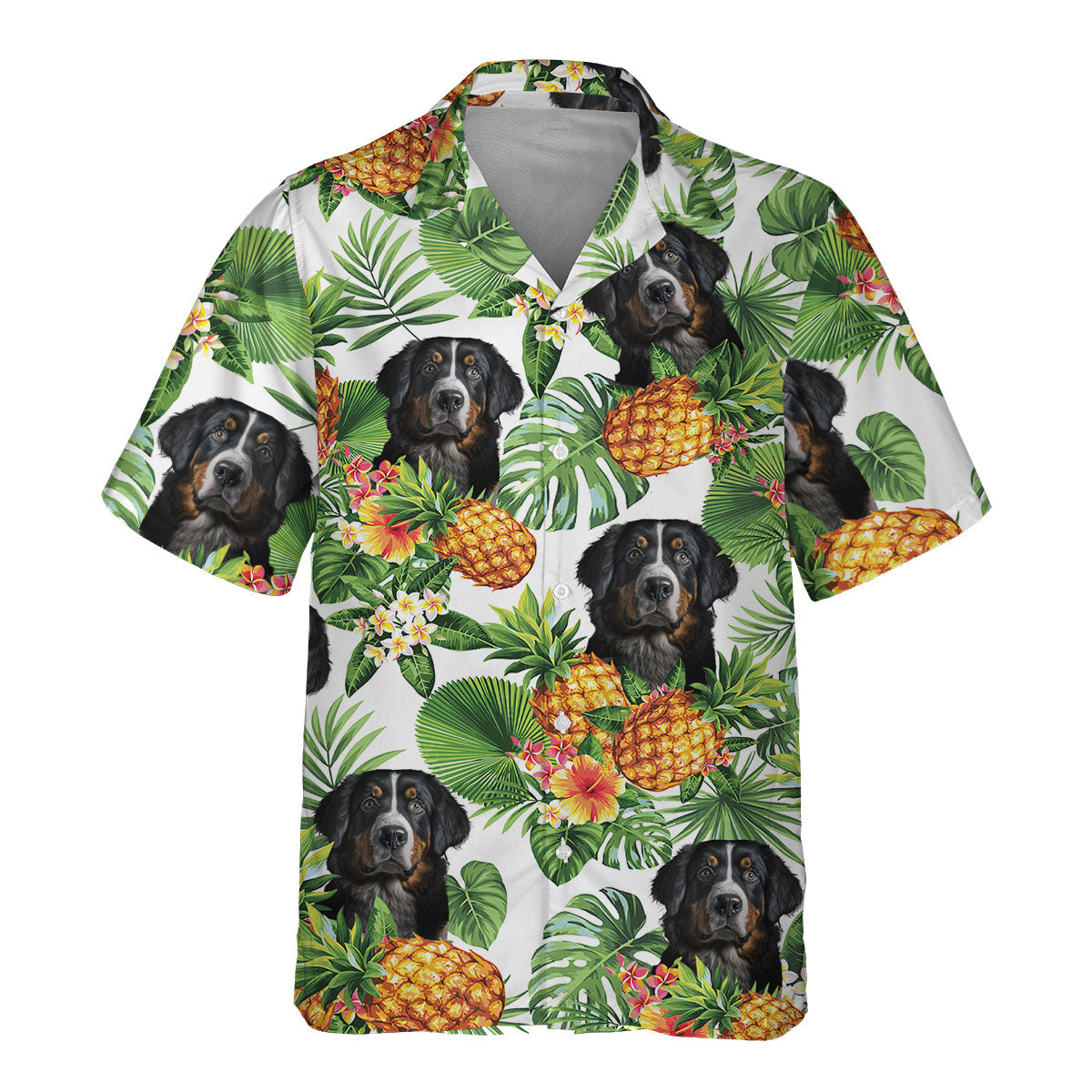 Bernese Mountain AI - Tropical Pattern Hawaiian Shirt
