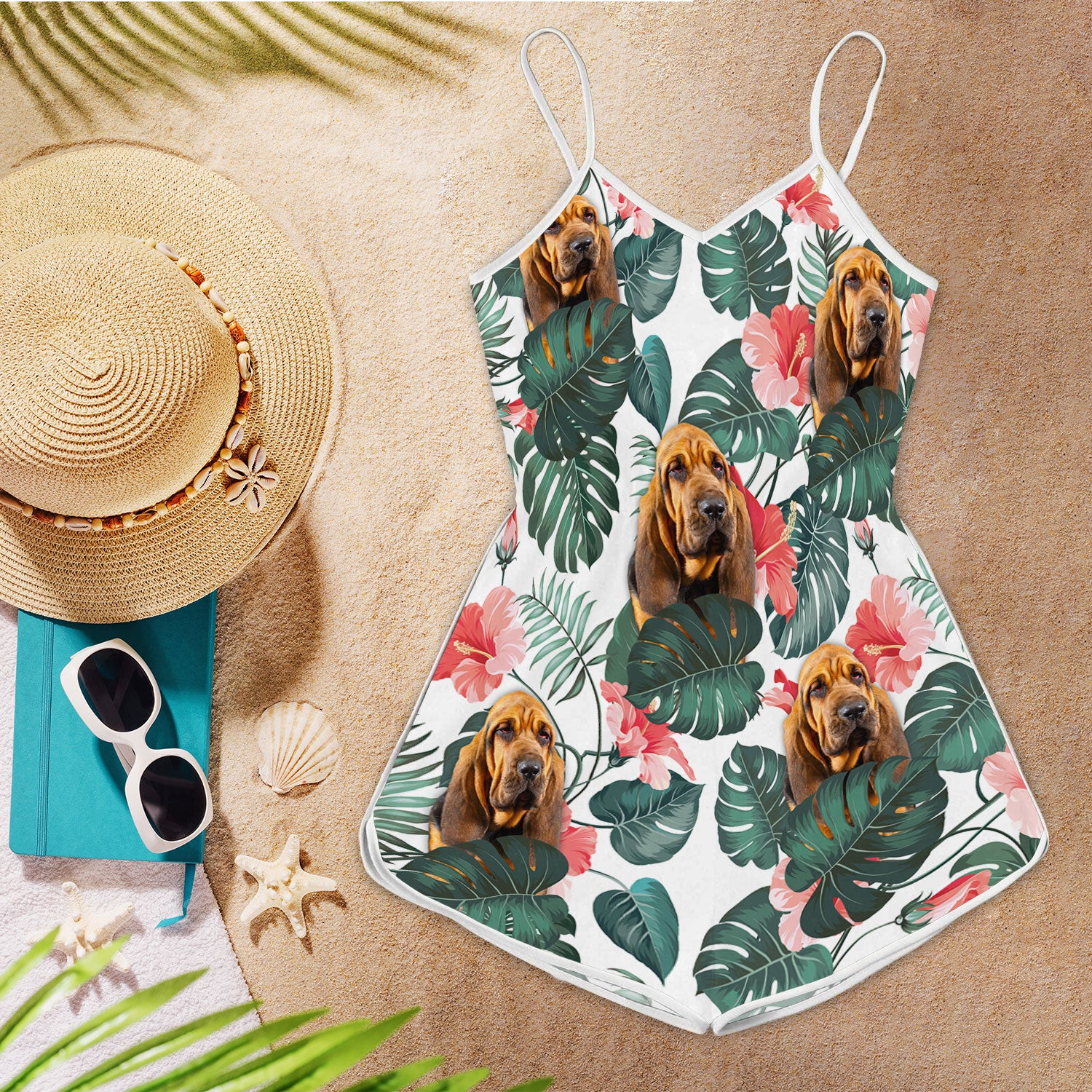 Bloodhound Tropical Pattern Sleeveless Romper