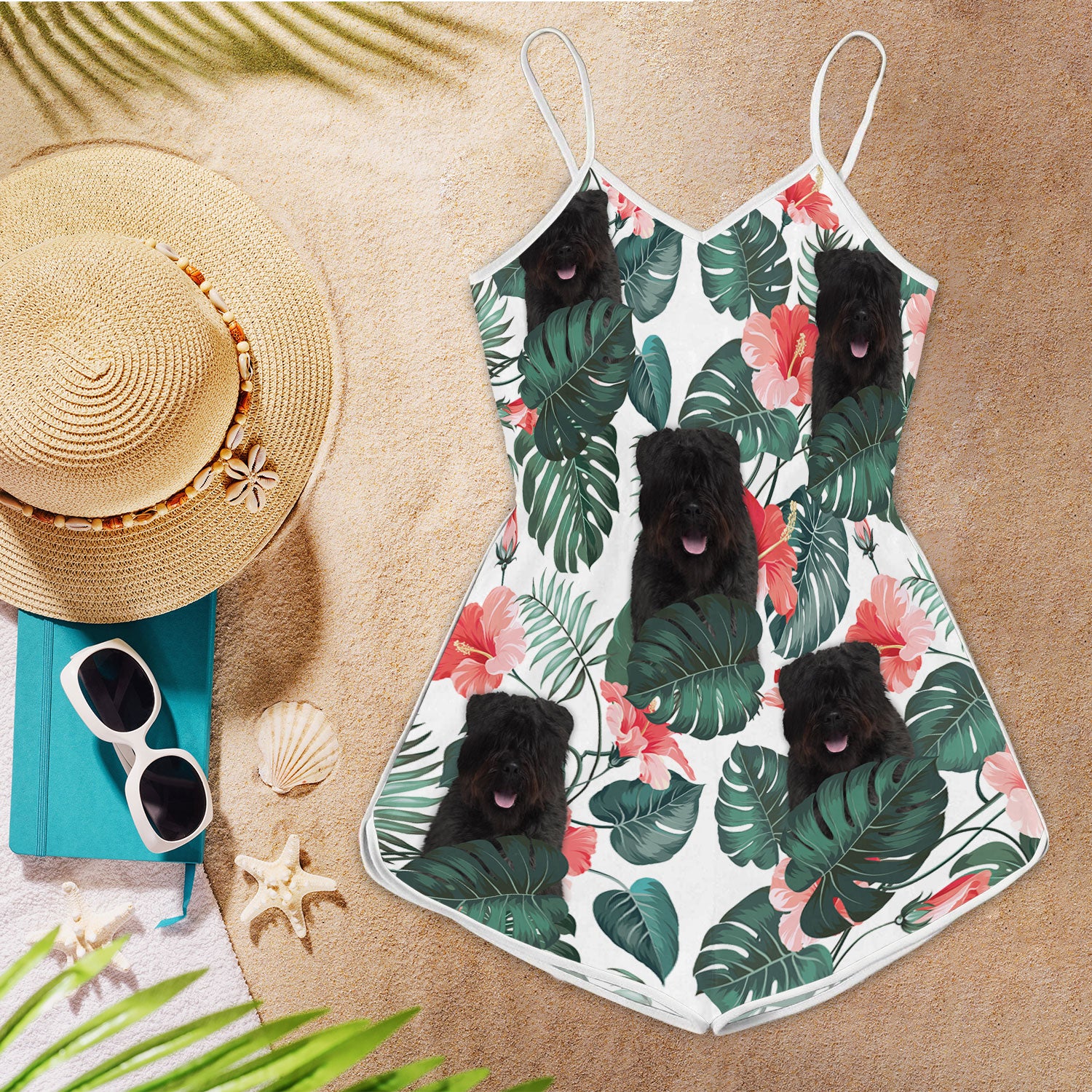 Bouvier Tropical Pattern Sleeveless Romper