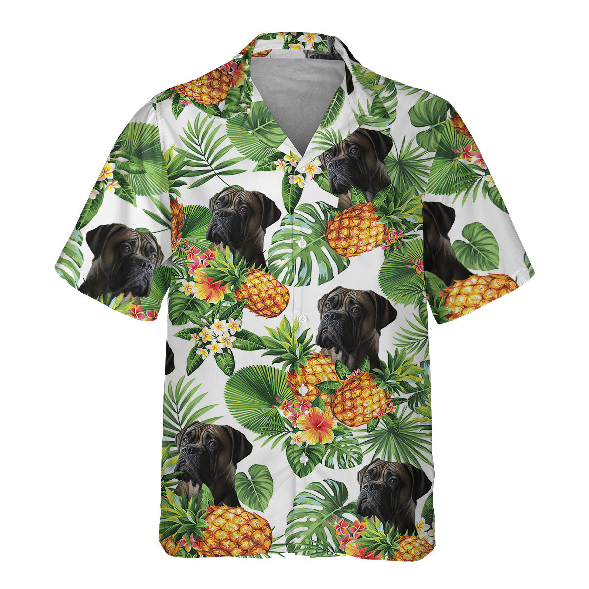 Bullmastiff AI - Tropical Pattern Hawaiian Shirt