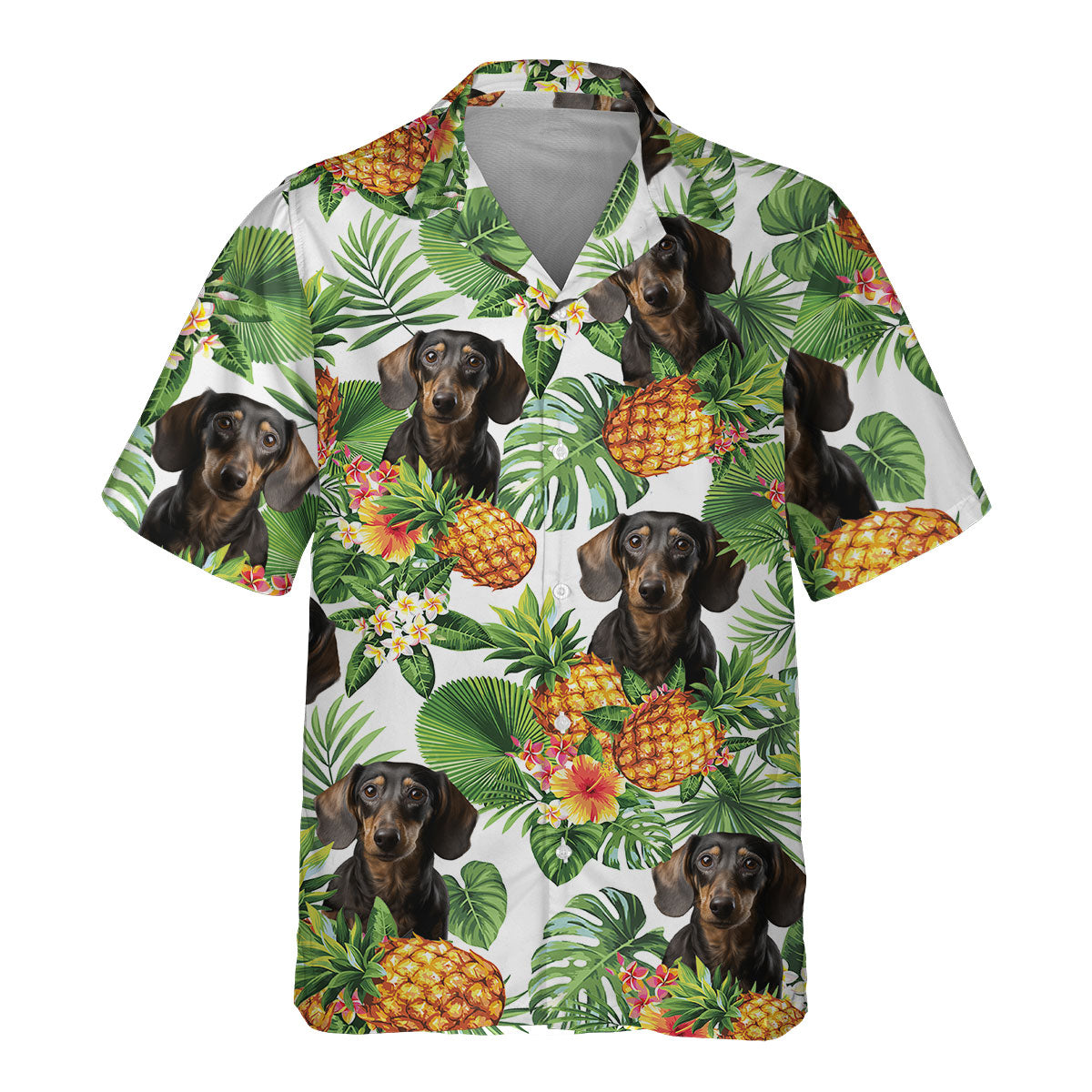 Dachshund 1 AI - Tropical Pattern Hawaiian Shirt