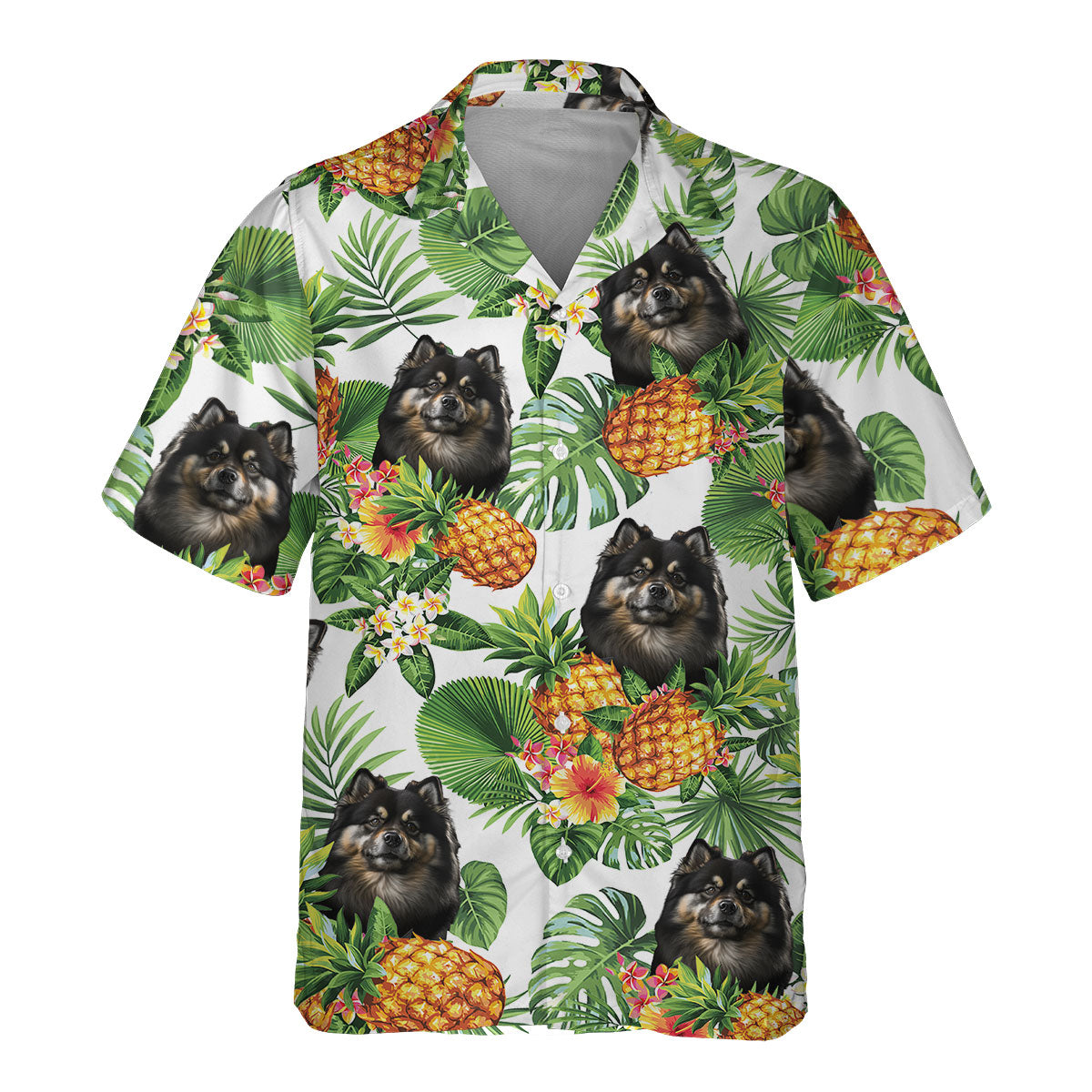 Finnish Lapphund AI - Tropical Pattern Hawaiian Shirt