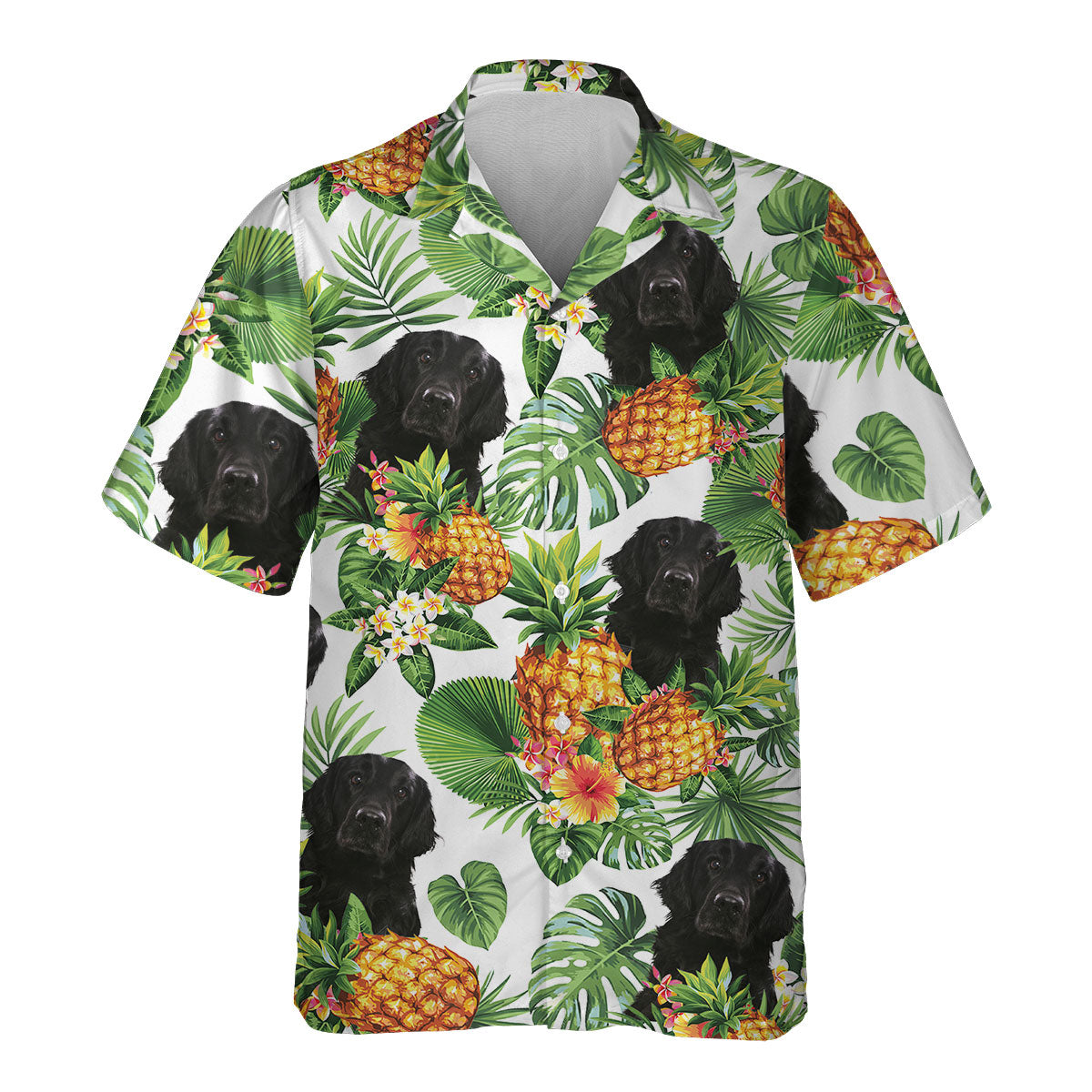 Flat Coated Retriever - Tropical Pattern Hawaiian Shirt