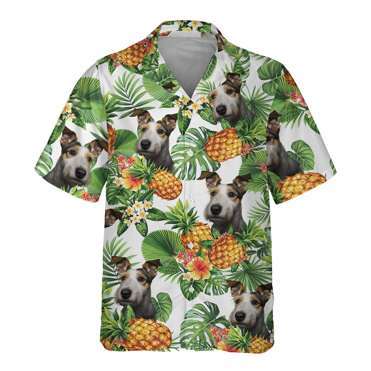 Fox Terrier AI - Tropical Pattern Hawaiian Shirt