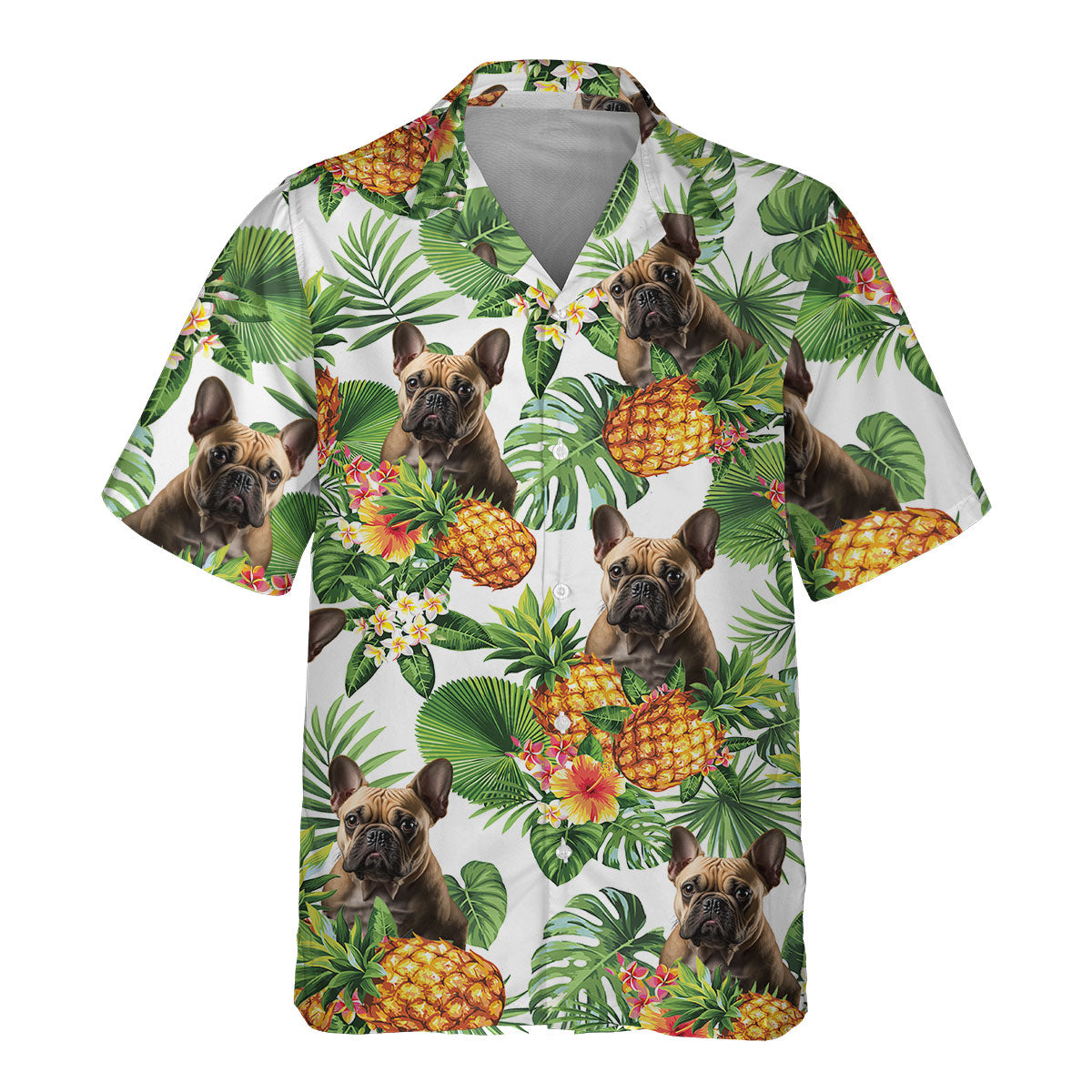 French Bulldog 3 AI - Tropical Pattern Hawaiian Shirt