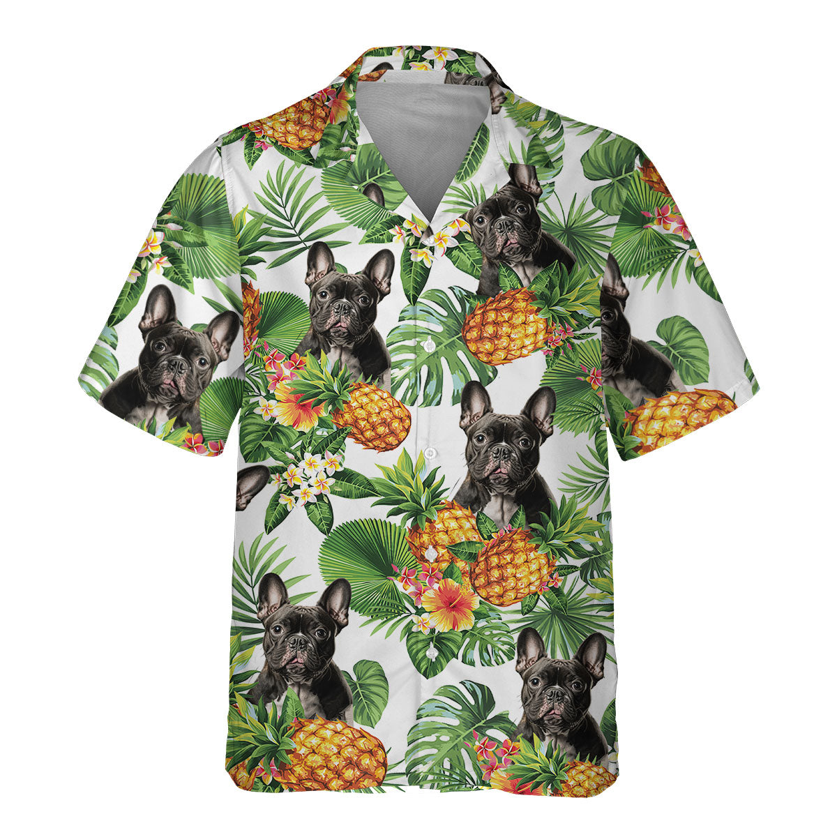 French Bulldog AI - Tropical Pattern Hawaiian Shirt