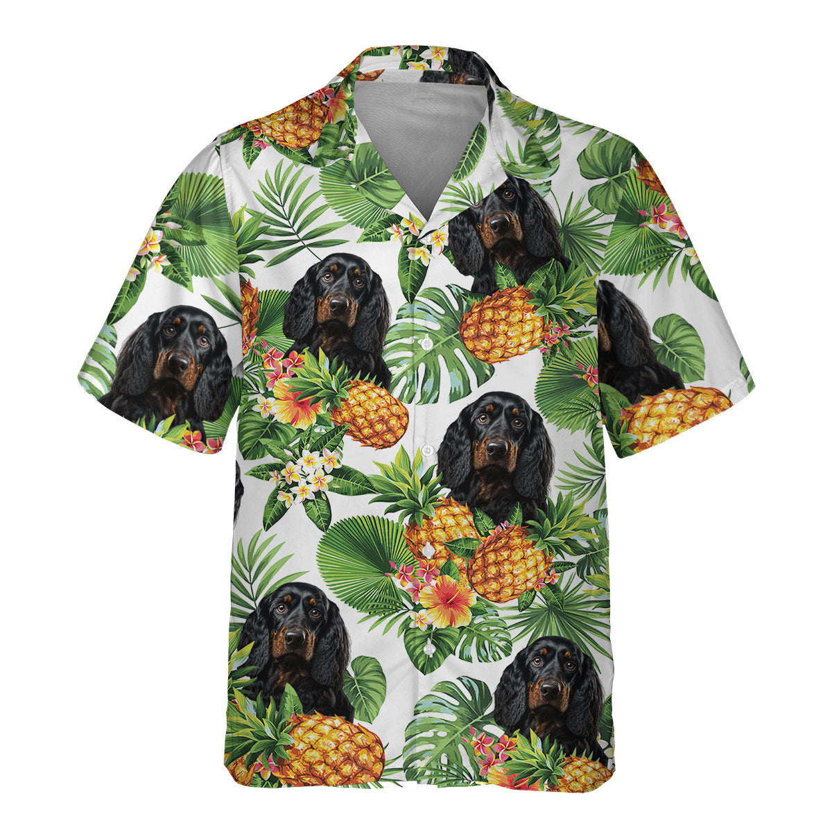 Gordon Setter AI - Tropical Pattern Hawaiian Shirt