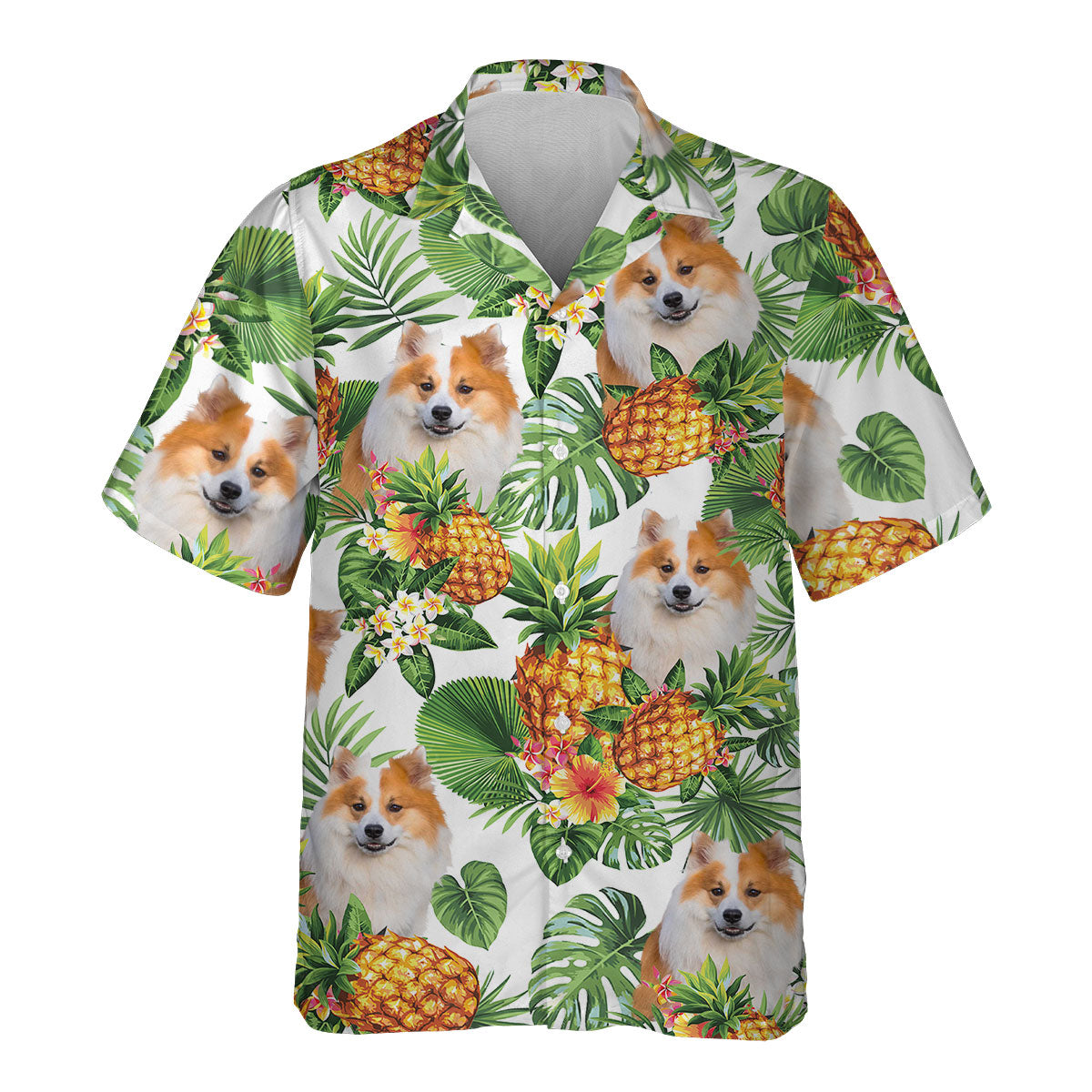 Icelandic Sheepdog - Tropical Pattern Hawaiian Shirt