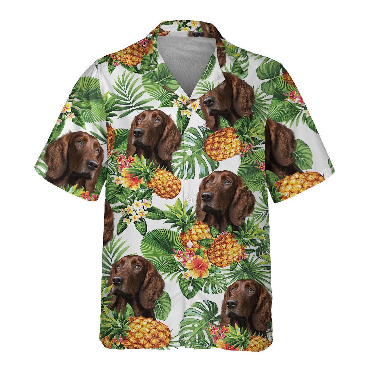 Irish Setter AI - Tropical Pattern Hawaiian Shirt