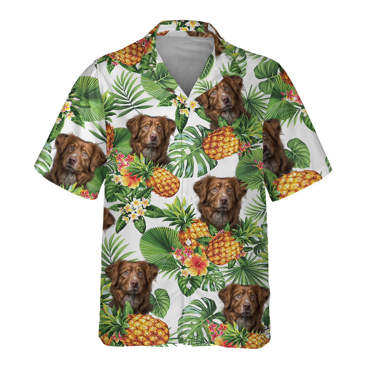 Nova Scotia Duck Tolling Retriever AI - Tropical Pattern Hawaiian Shirt