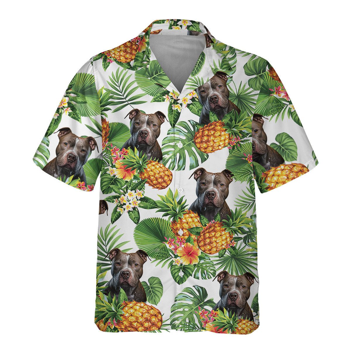 Pitbull AI - Tropical Pattern Hawaiian Shirt