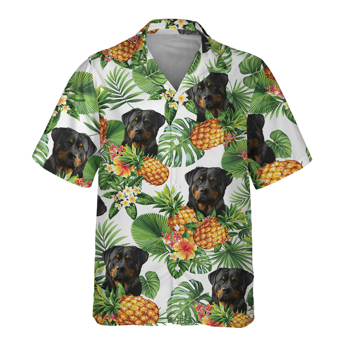 Rottweiler AI - Tropical Pattern Hawaiian Shirt