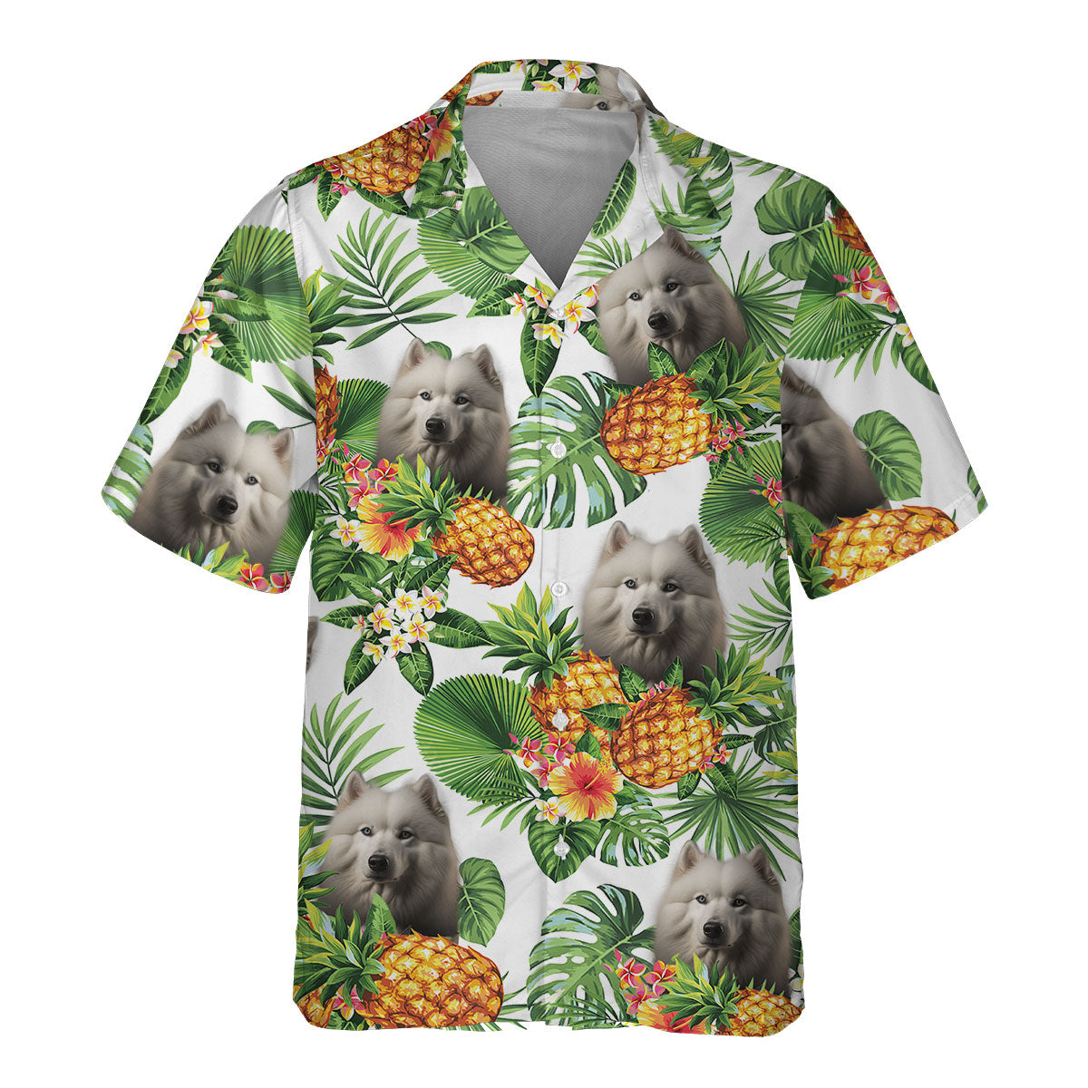 Samoyed AI - Tropical Pattern Hawaiian Shirt