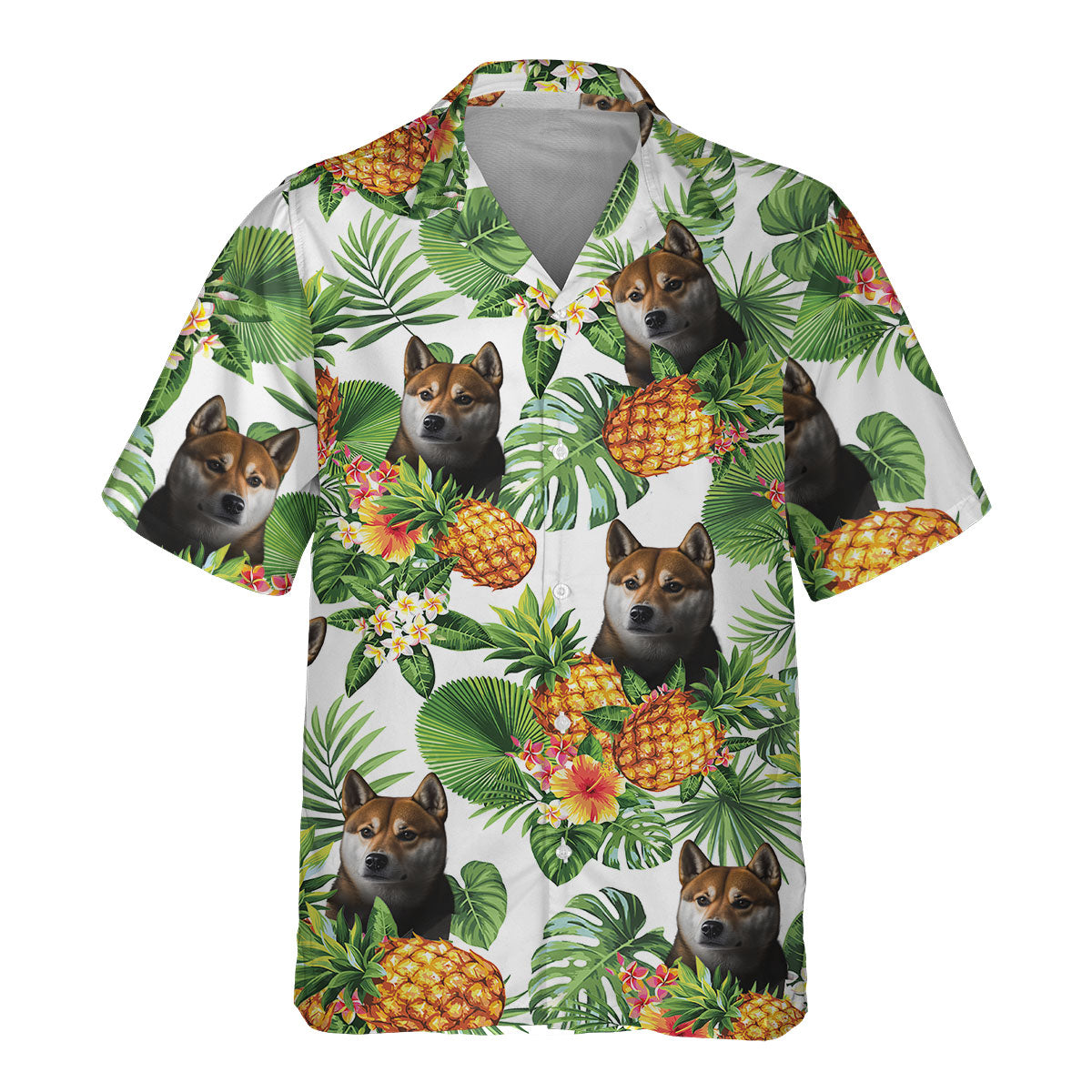 Shiba Inu AI - Tropical Pattern Hawaiian Shirt