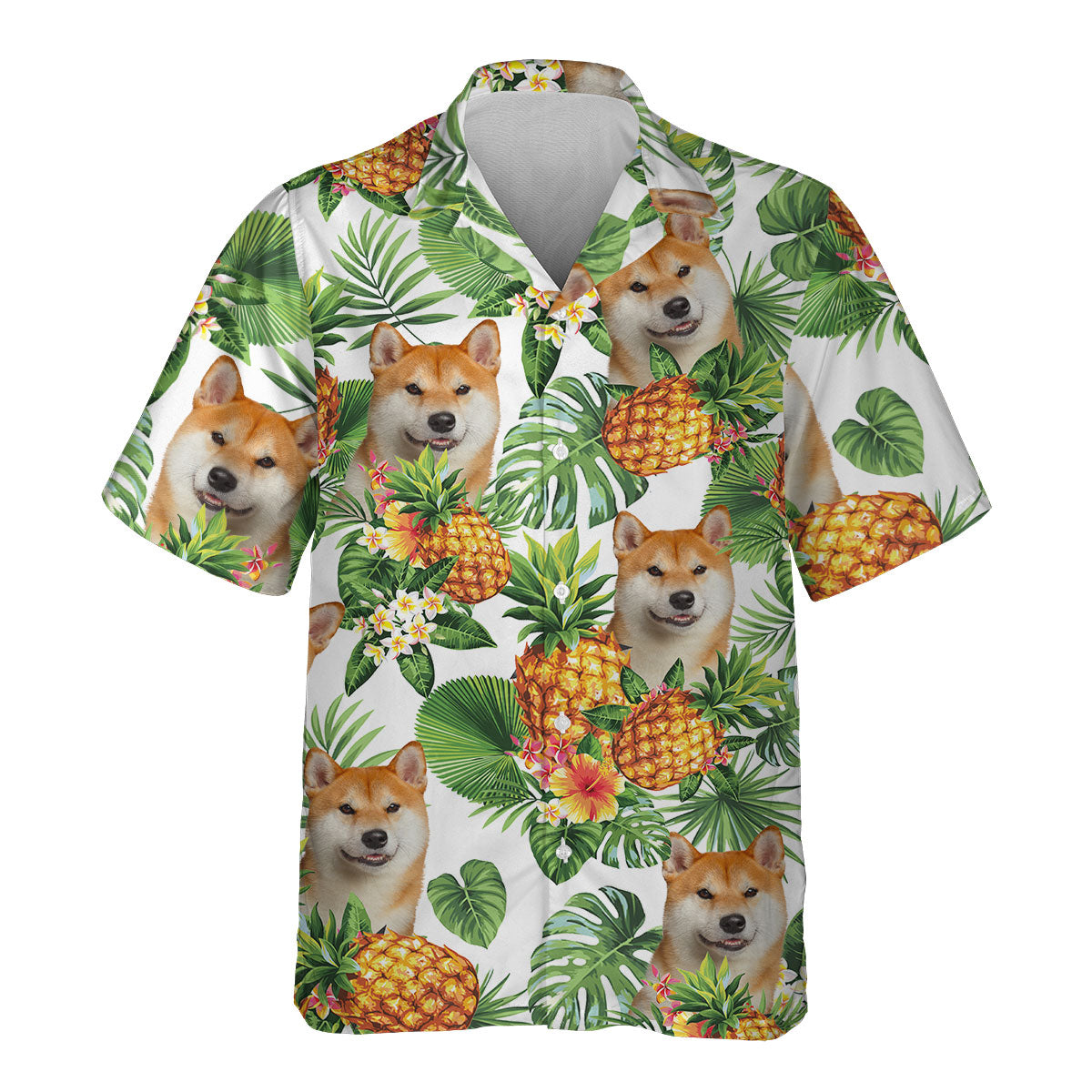 Akita Inu - Tropical Pattern Hawaiian Shirt
