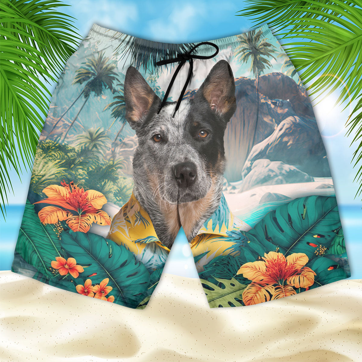 Australian Cattle - 3D Men's Beach Short