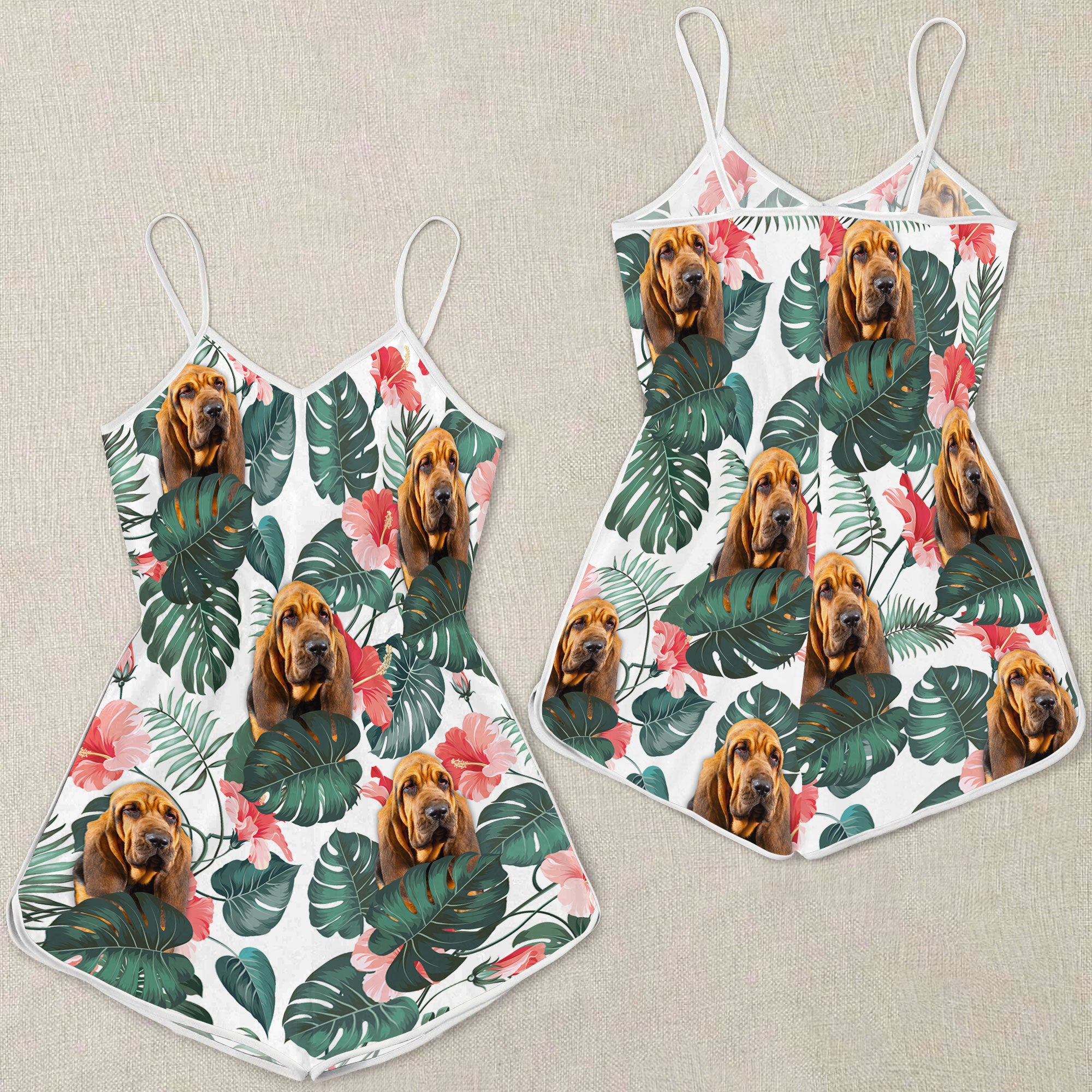 Bloodhound Tropical Pattern Sleeveless Romper