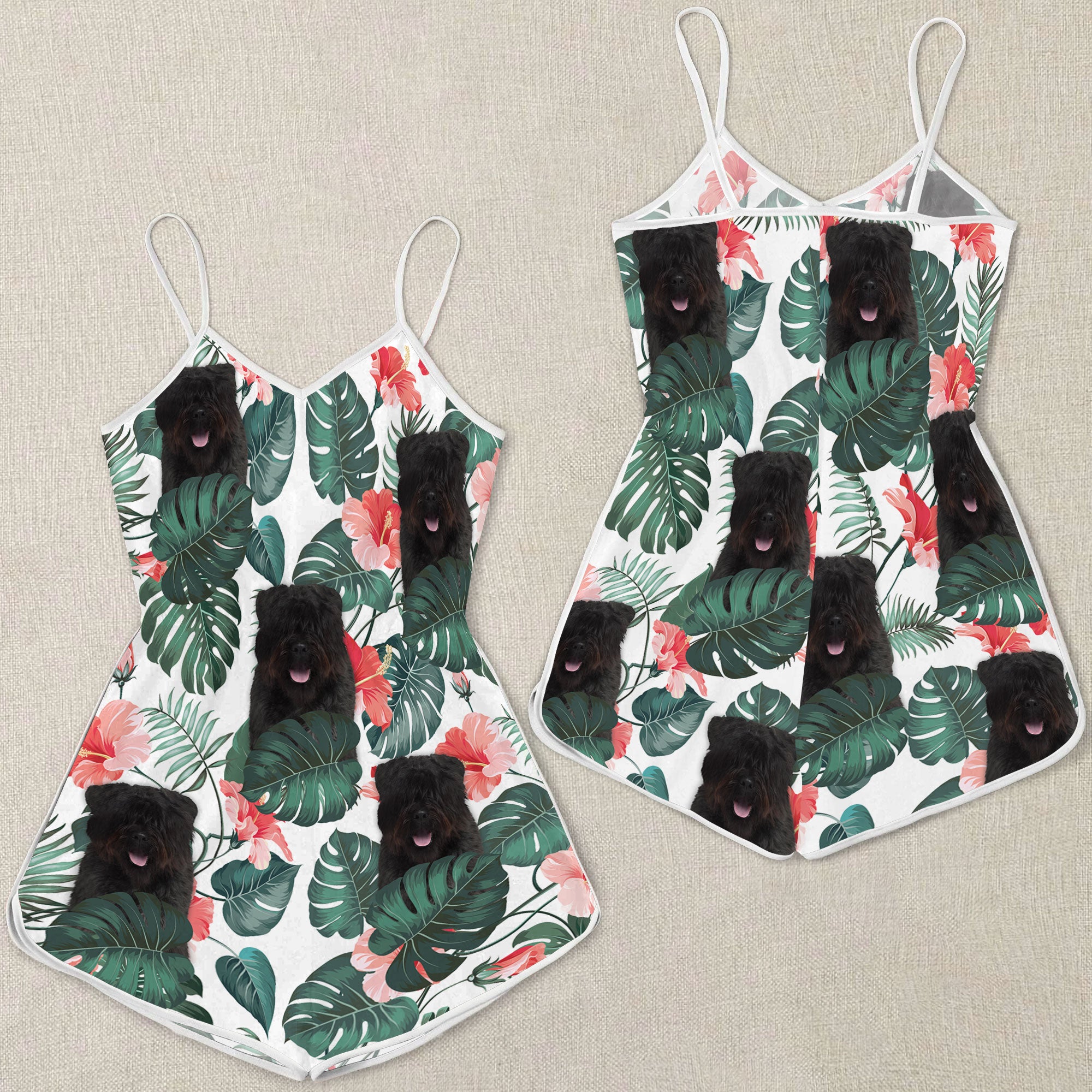 Bouvier Tropical Pattern Sleeveless Romper